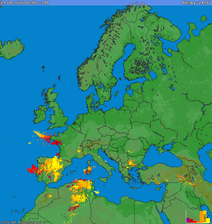 Mapa wyładowań Europa 2026-04-29